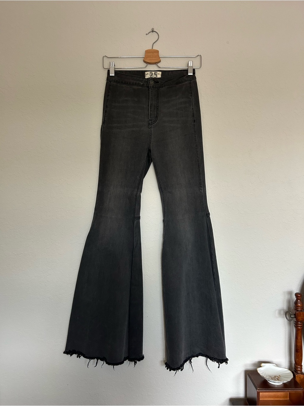 Free People High-Waist Black Flared Jeans